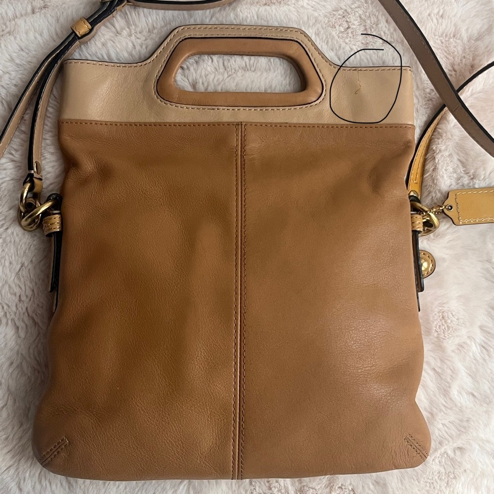 VINTAGE COACH Bonnie Leather Foldover Handbag in Camel EUC - Picture 9 of 9